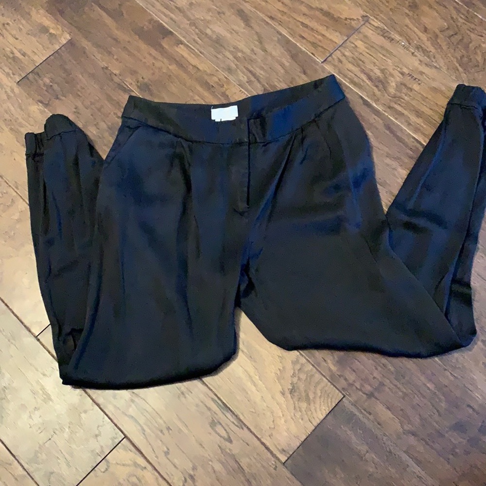 Black Kate Spade silk joggers size 4